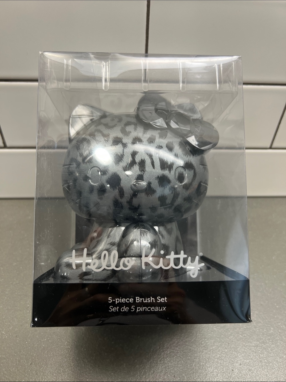 NIB Hello Kitty x Sephora Silver Leopard Print Brush Set